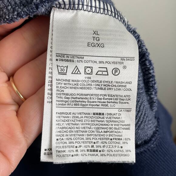 Banana Republic Sweater Jacket Mens XL Navy Blue Funnel Neck Zip Up Sweatshirt - Picture 5 of 11